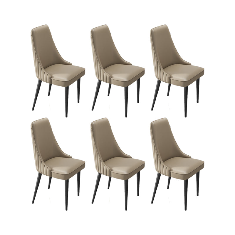 Glam Style Dining Chair Leather Parsons Dining Chair for Home