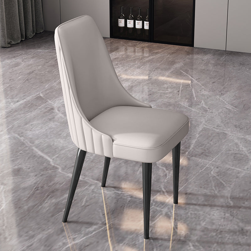 Glam Style Dining Chair Leather Parsons Dining Chair for Home