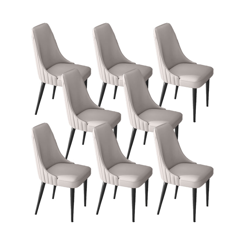 Glam Style Dining Chair Leather Parsons Dining Chair for Home