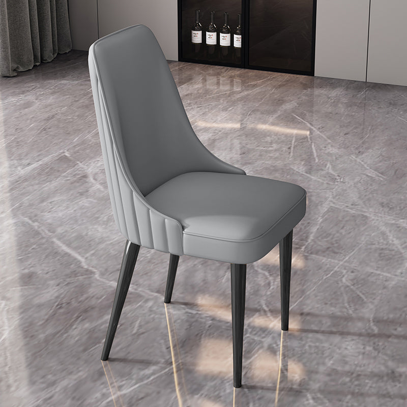 Glam Style Dining Chair Leather Parsons Dining Chair for Home