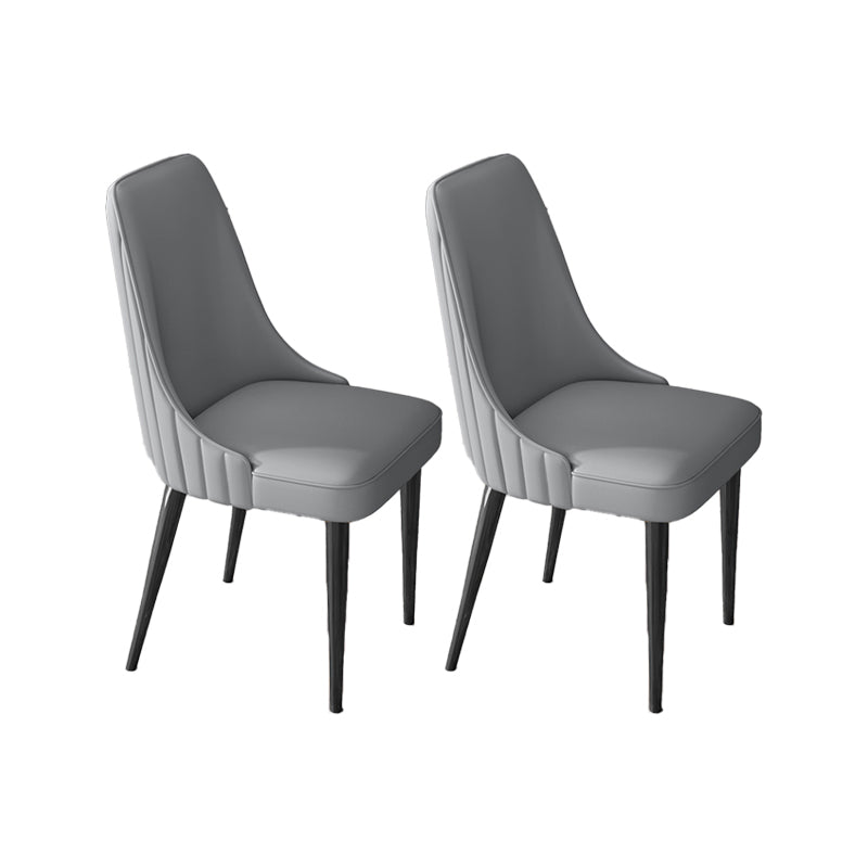 Glam Style Dining Chair Leather Parsons Dining Chair for Home