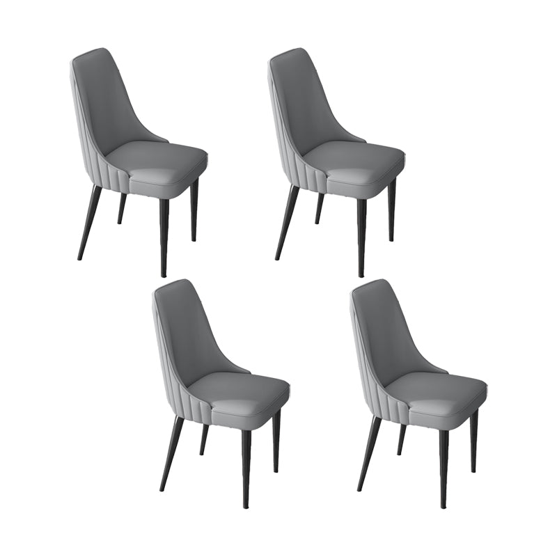 Glam Style Dining Chair Leather Parsons Dining Chair for Home
