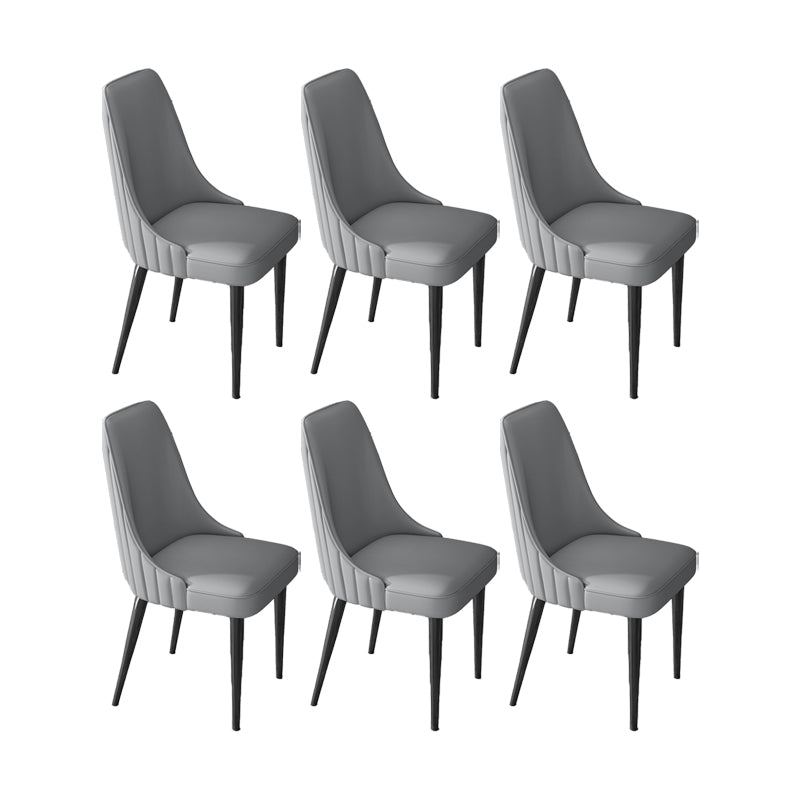 Glam Style Dining Chair Leather Parsons Dining Chair for Home