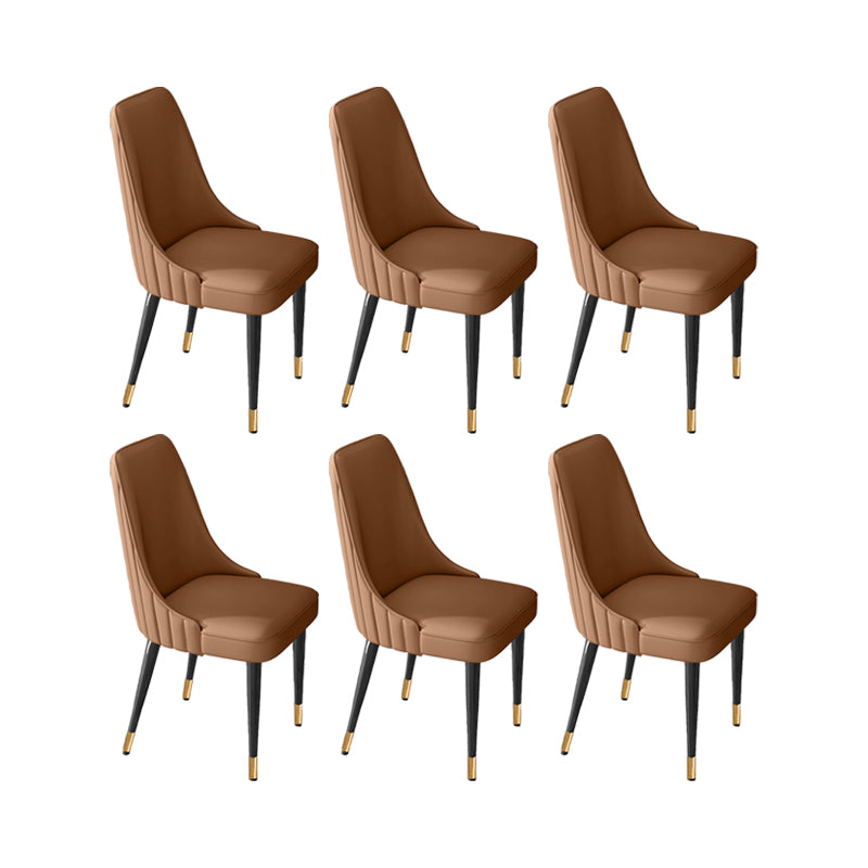 Glam Style Dining Chair Leather Parsons Dining Chair for Home