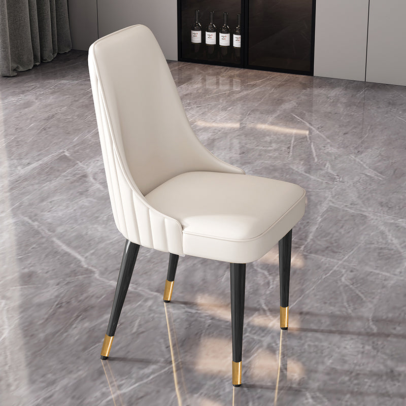 Glam Style Dining Chair Leather Parsons Dining Chair for Home