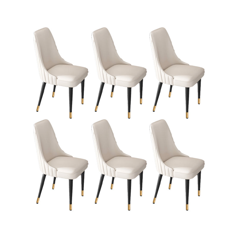 Glam Style Dining Chair Leather Parsons Dining Chair for Home