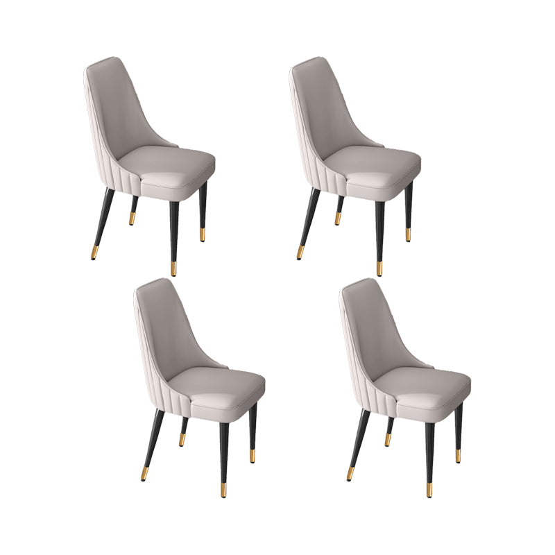 Glam Style Dining Chair Leather Parsons Dining Chair for Home
