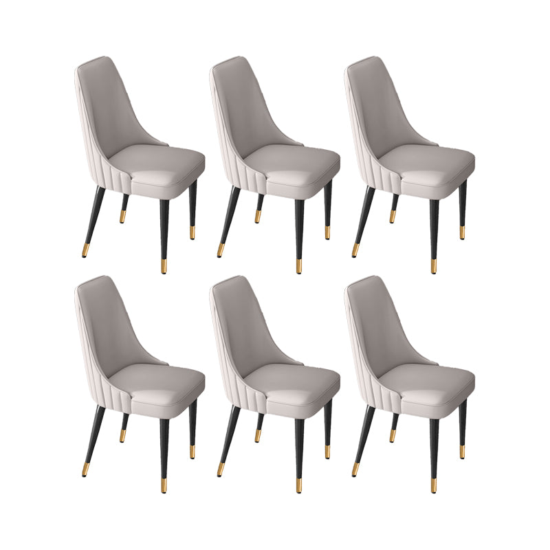 Glam Style Dining Chair Leather Parsons Dining Chair for Home