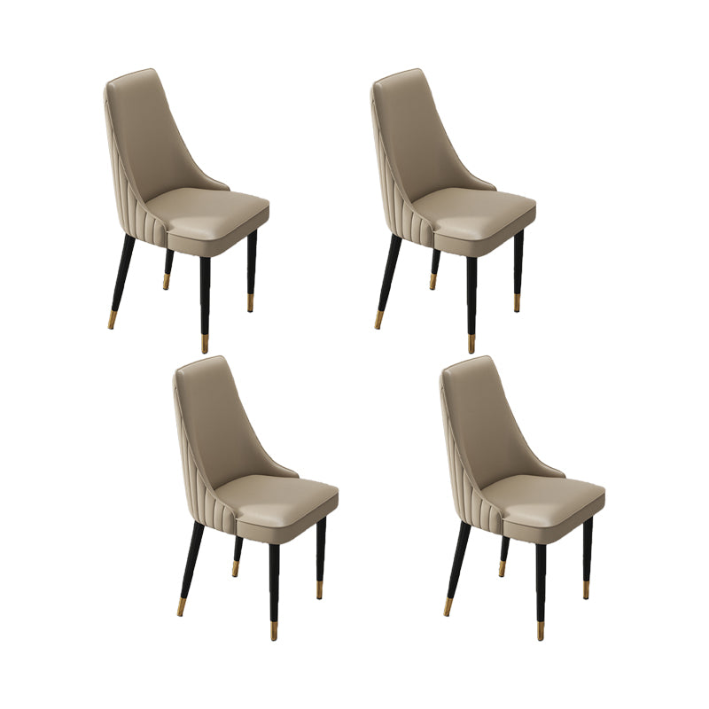 Glam Style Dining Chair Leather Parsons Dining Chair for Home