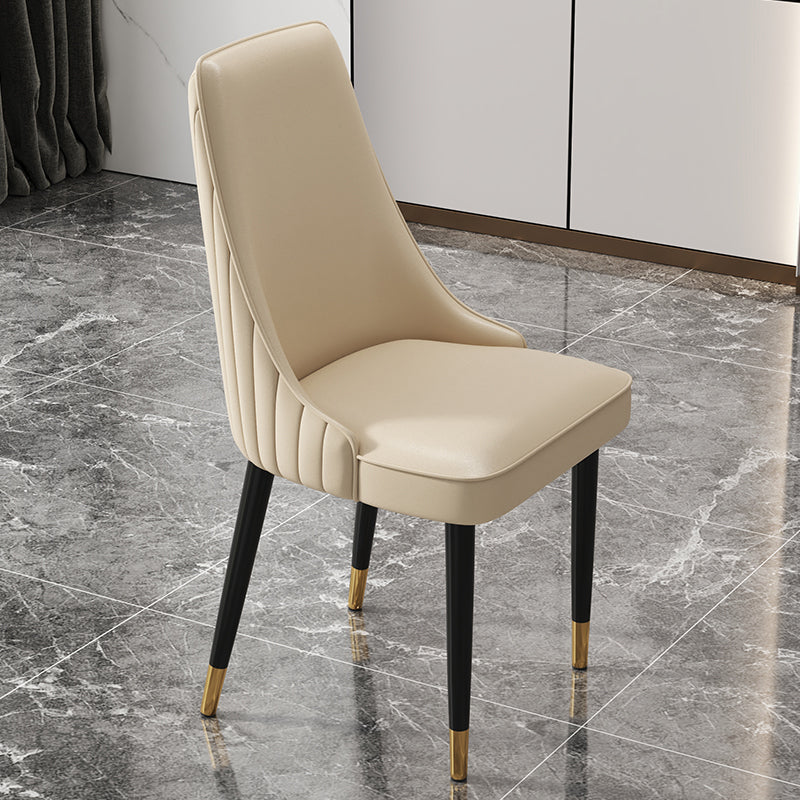 Glam Style Dining Chair Leather Parsons Dining Chair for Home