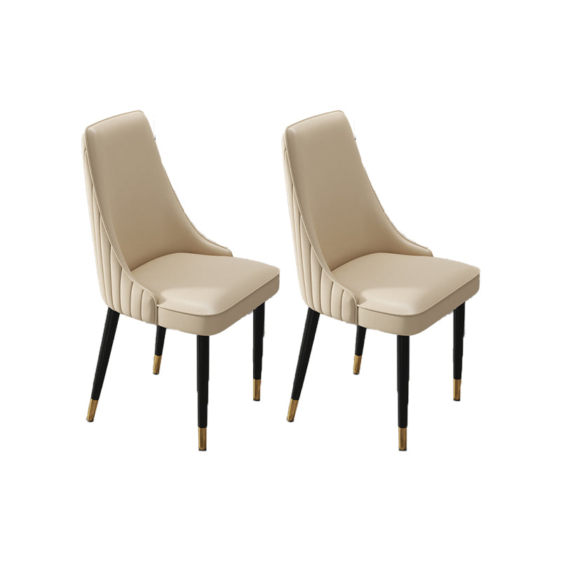 Glam Style Dining Chair Leather Parsons Dining Chair for Home