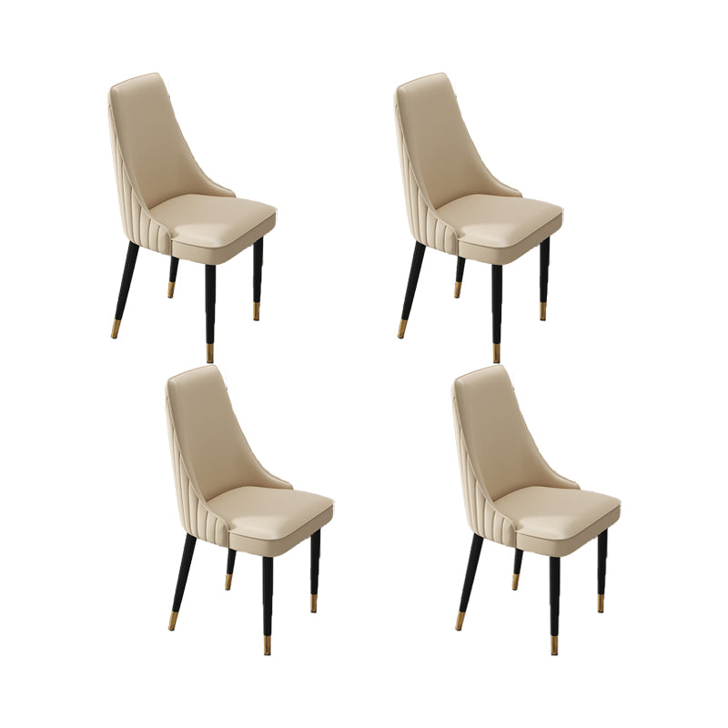 Glam Style Dining Chair Leather Parsons Dining Chair for Home