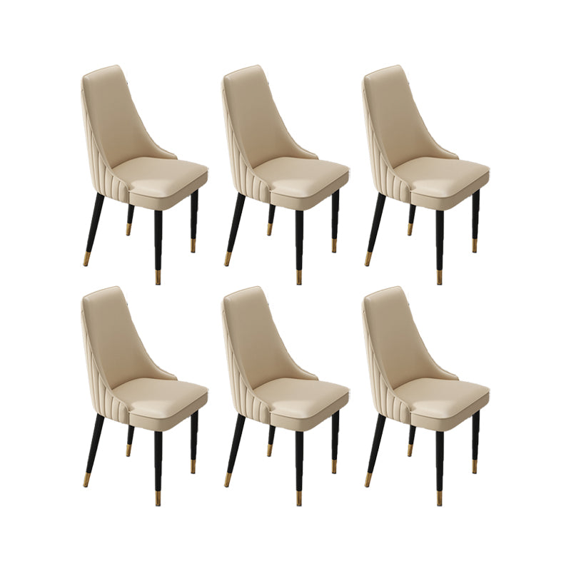 Glam Style Dining Chair Leather Parsons Dining Chair for Home