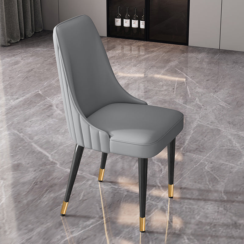 Glam Style Dining Chair Leather Parsons Dining Chair for Home