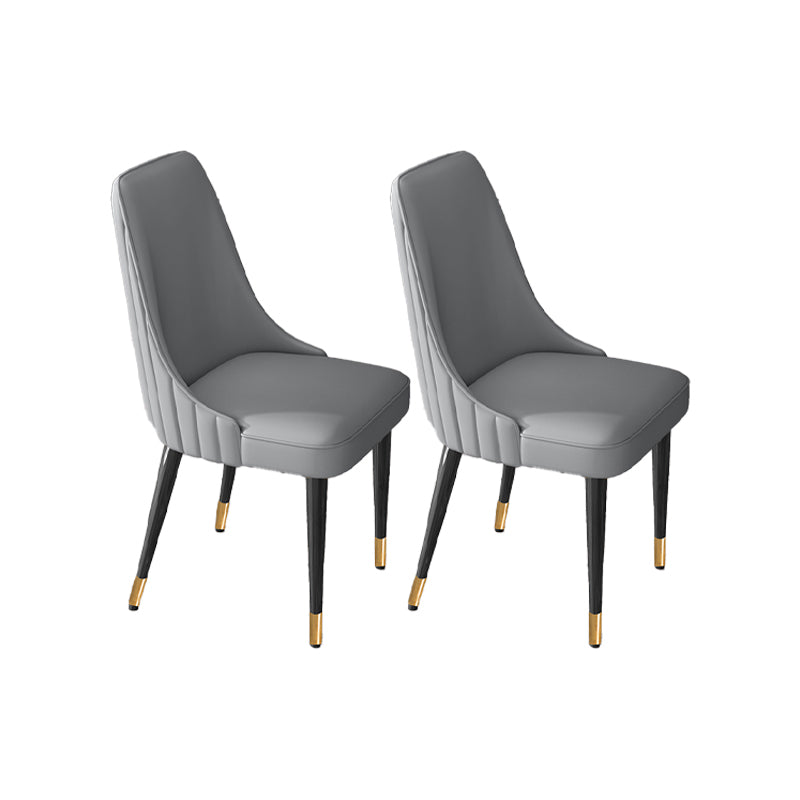 Glam Style Dining Chair Leather Parsons Dining Chair for Home