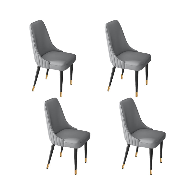 Glam Style Dining Chair Leather Parsons Dining Chair for Home