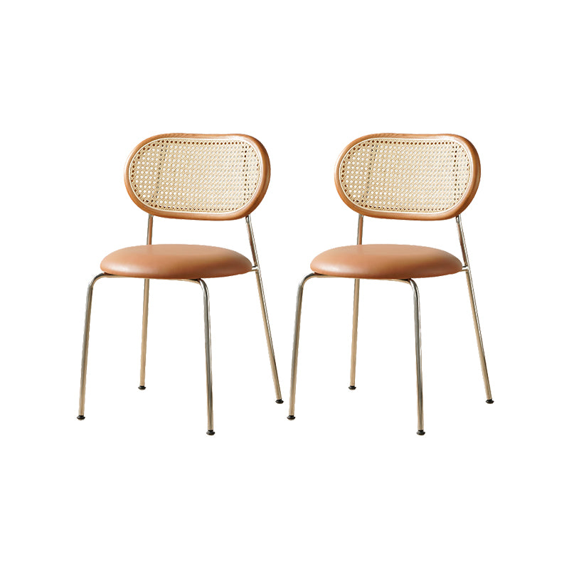 Industrial Dining Chair Leather Metal Base Dining Chair for Home