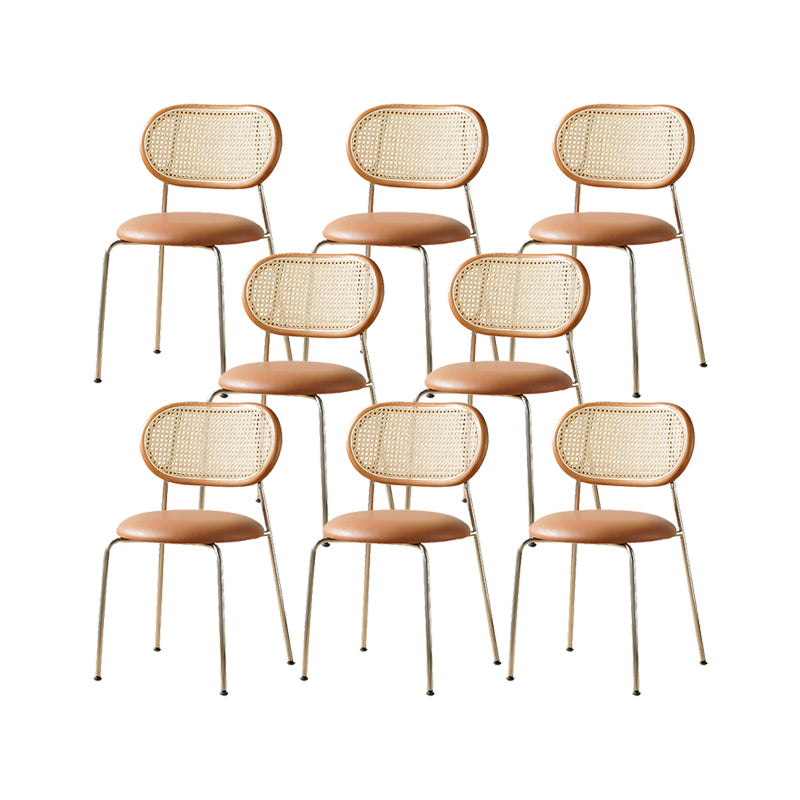 Industrial Dining Chair Leather Metal Base Dining Chair for Home