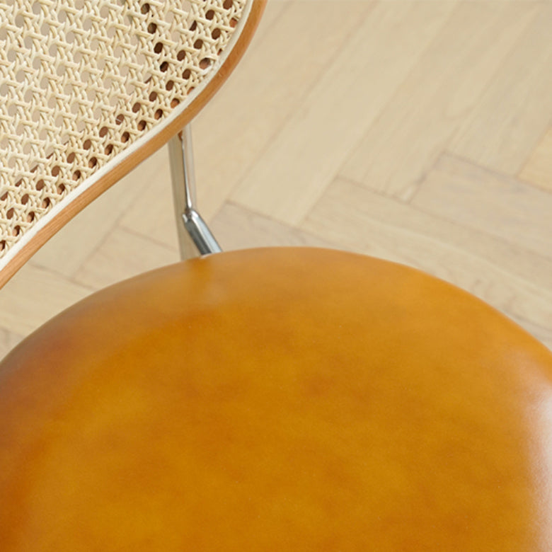 Industrial Dining Chair Leather Metal Base Dining Chair for Home