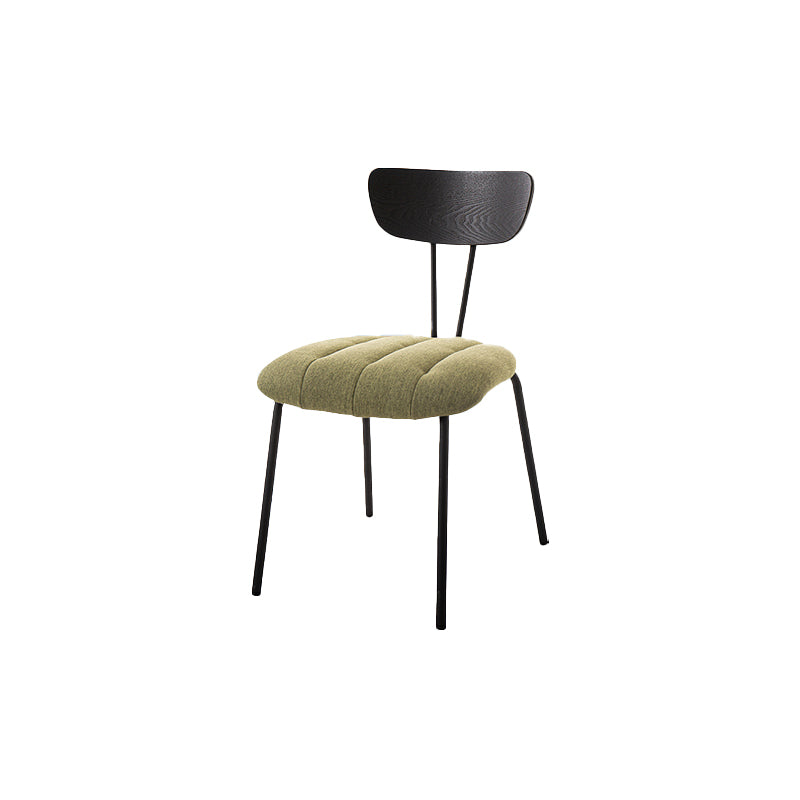 Industrial Style Side Chair Upholstered Dining Chair with Metal Base