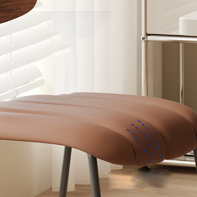 Industrial Style Side Chair Upholstered Dining Chair with Metal Base