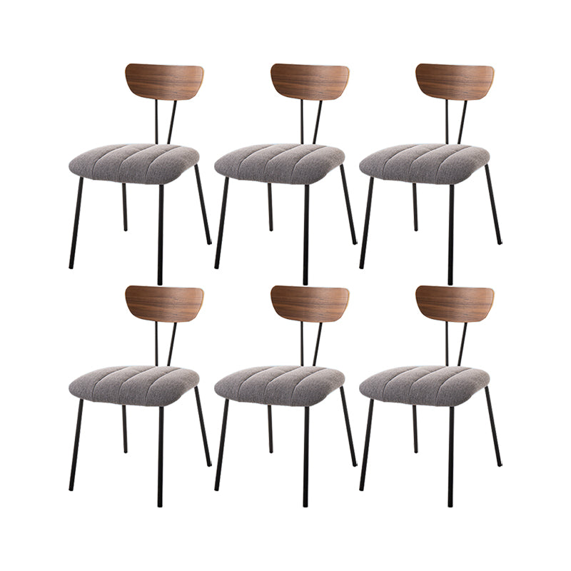Industrial Style Side Chair Upholstered Dining Chair with Metal Base