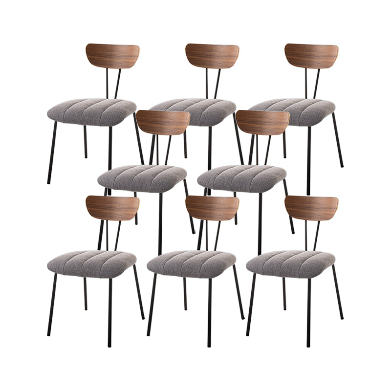 Industrial Style Side Chair Upholstered Dining Chair with Metal Base