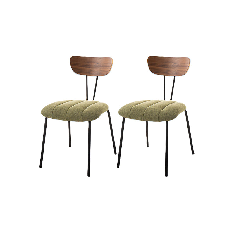 Industrial Style Side Chair Upholstered Dining Chair with Metal Base