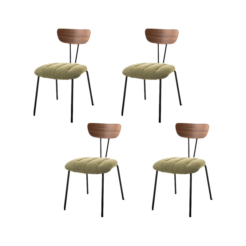 Industrial Style Side Chair Upholstered Dining Chair with Metal Base