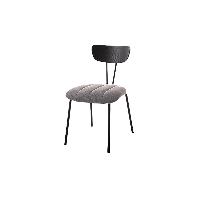 Industrial Style Side Chair Upholstered Dining Chair with Metal Base