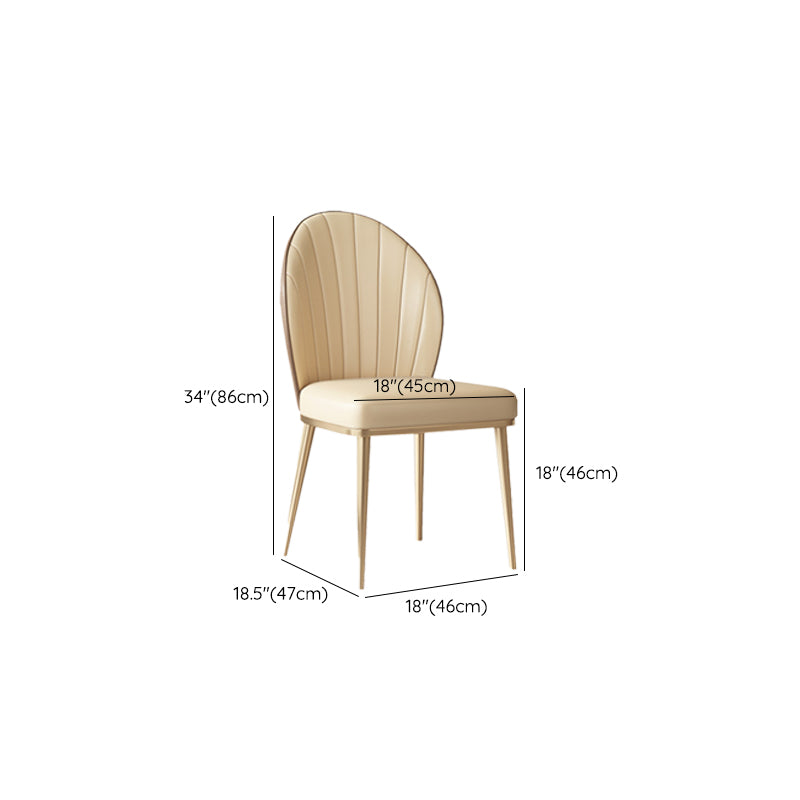 Nordic Style Metal Side Chair Gold Base Side Dining Chair for Home Use