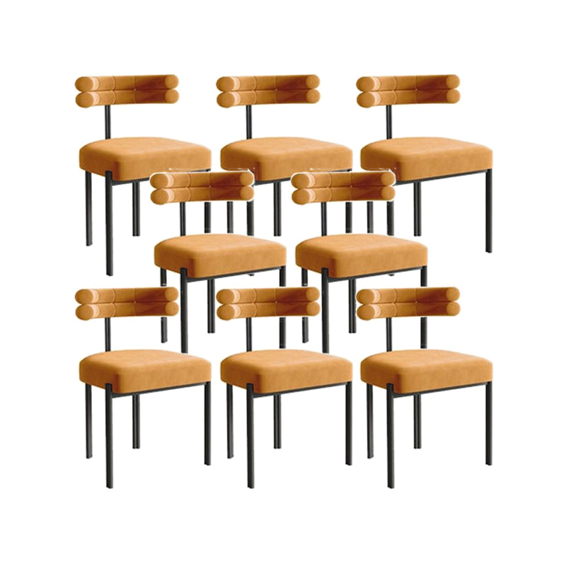 Nordic Style Colorful Side Chair Flannelette Side Dining Chair for Home Use