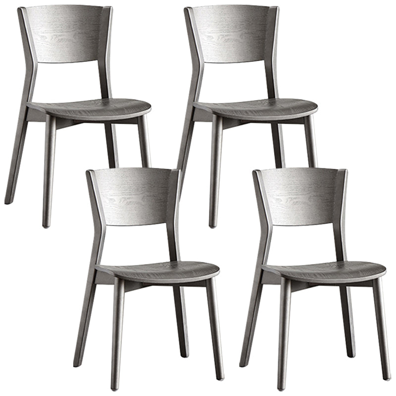 Armless Kitchen Dining Chairs Solid Wood Open Back Dining Chairs
