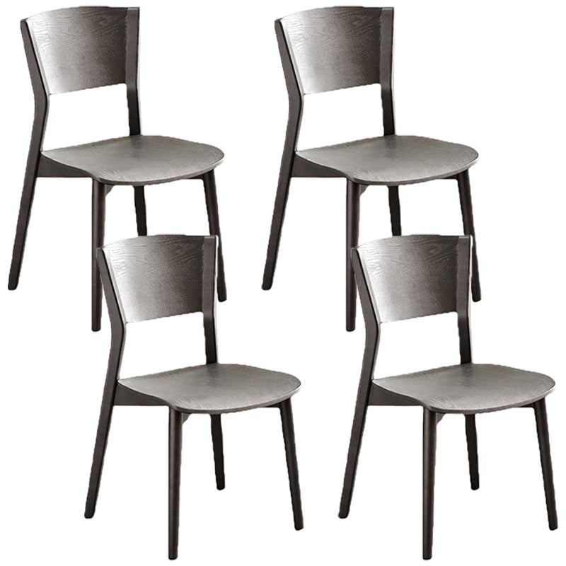 Armless Kitchen Dining Chairs Solid Wood Open Back Dining Chairs