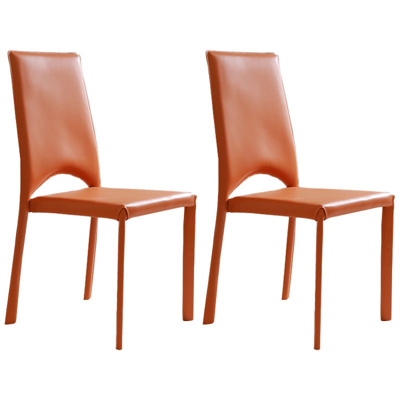 Modern Simple Side Chair Faux Leather Side Dining Chair for Home Use