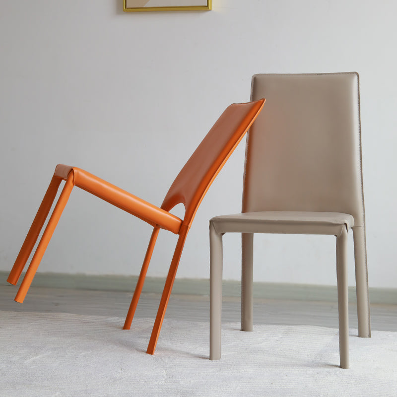 Modern Simple Side Chair Faux Leather Side Dining Chair for Home Use
