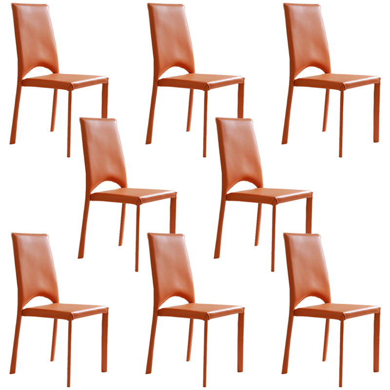 Modern Simple Side Chair Faux Leather Side Dining Chair for Home Use