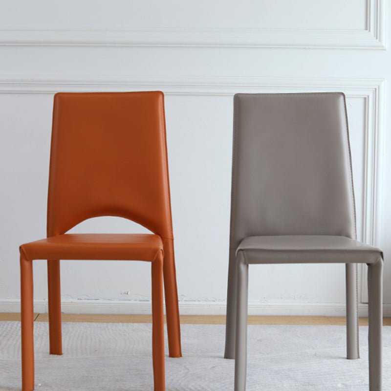 Modern Simple Side Chair Faux Leather Side Dining Chair for Home Use