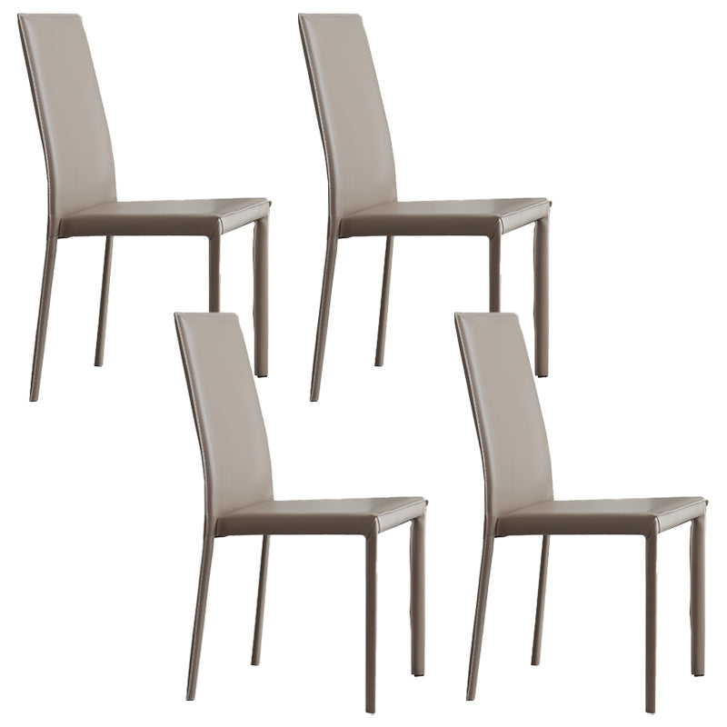Modern Simple Side Chair Faux Leather Side Dining Chair for Home Use