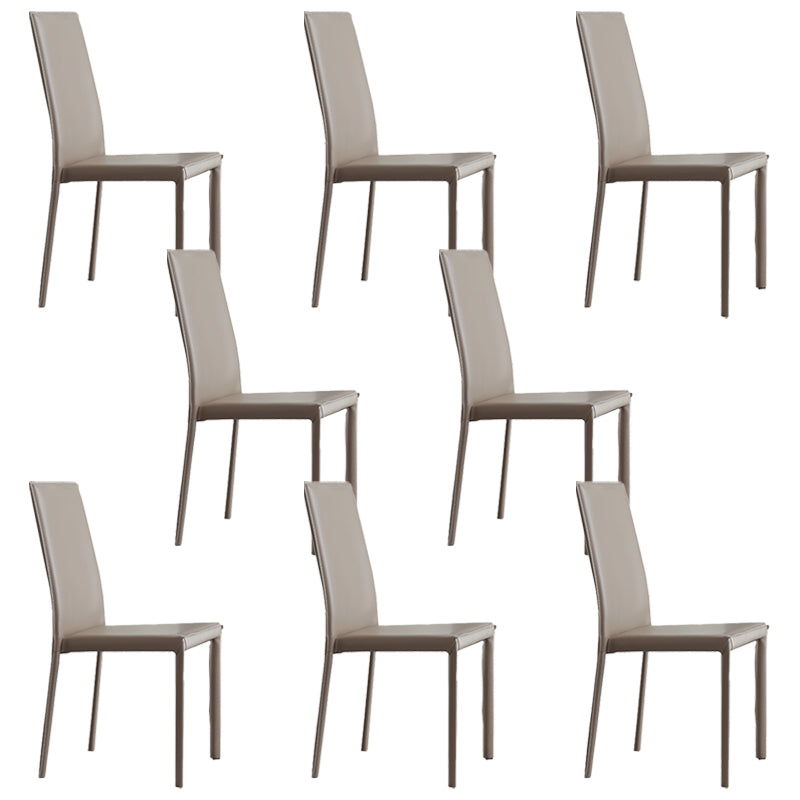 Modern Simple Side Chair Faux Leather Side Dining Chair for Home Use