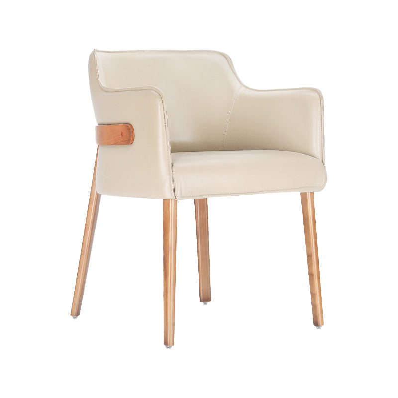 Modern Simple Arm Chair Wooden Base Dining Arm Chair for Living Room