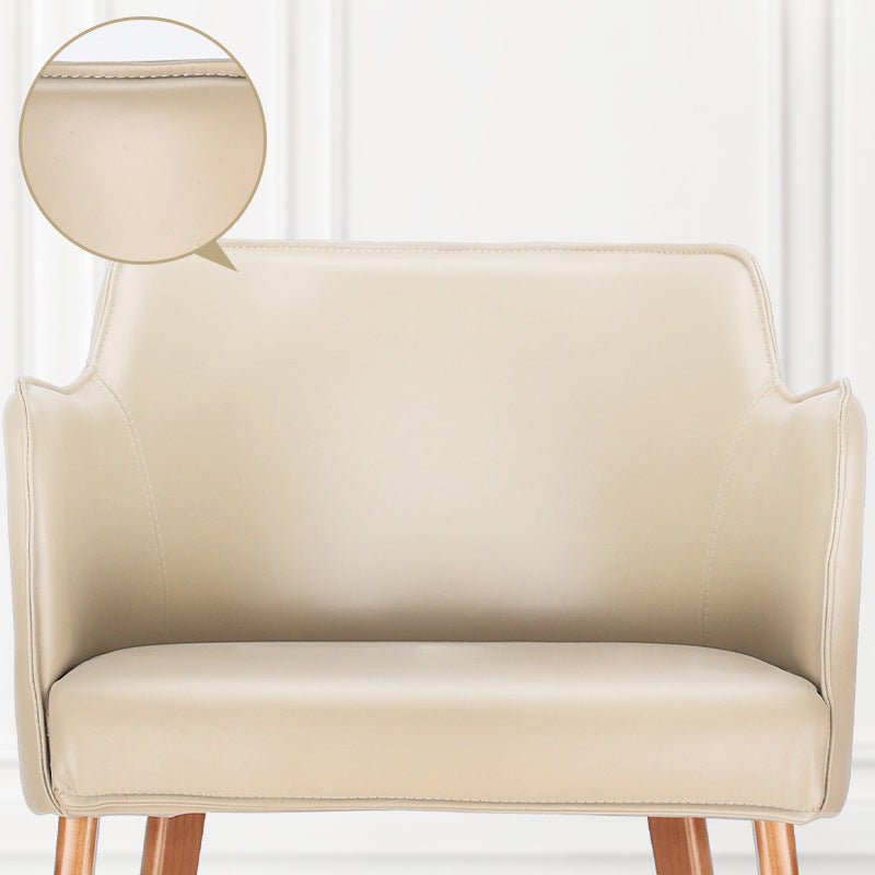 Modern Simple Arm Chair Wooden Base Dining Arm Chair for Living Room