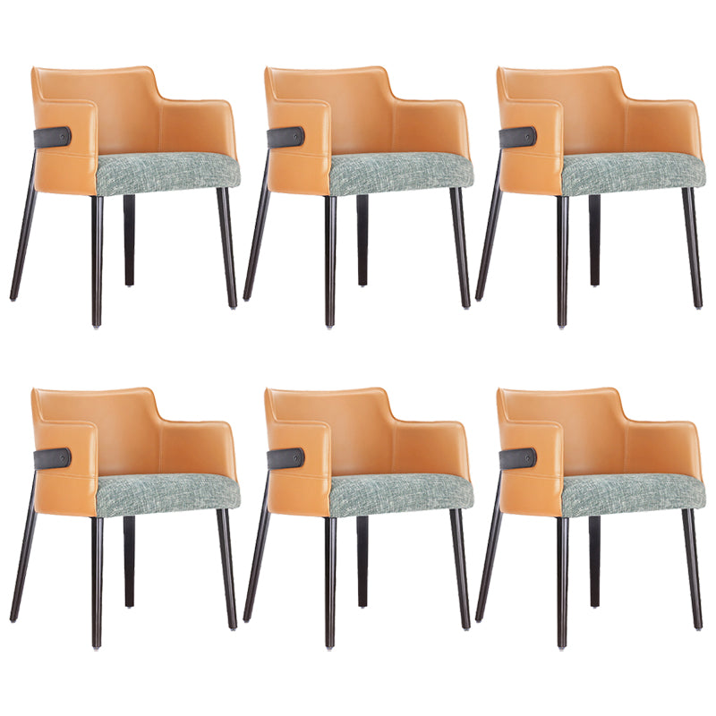 Modern Simple Arm Chair Wooden Base Dining Arm Chair for Living Room