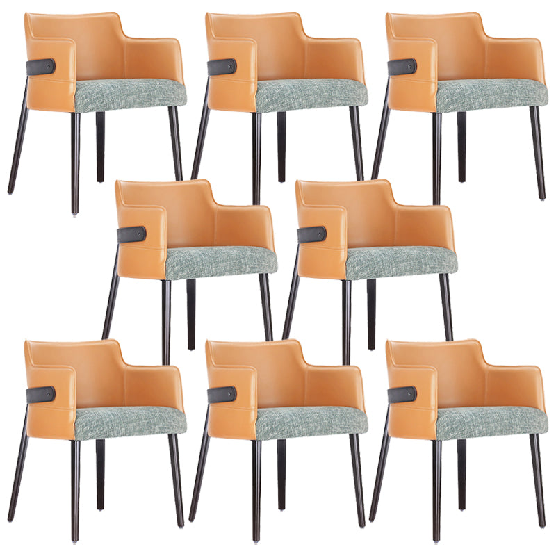 Modern Simple Arm Chair Wooden Base Dining Arm Chair for Living Room
