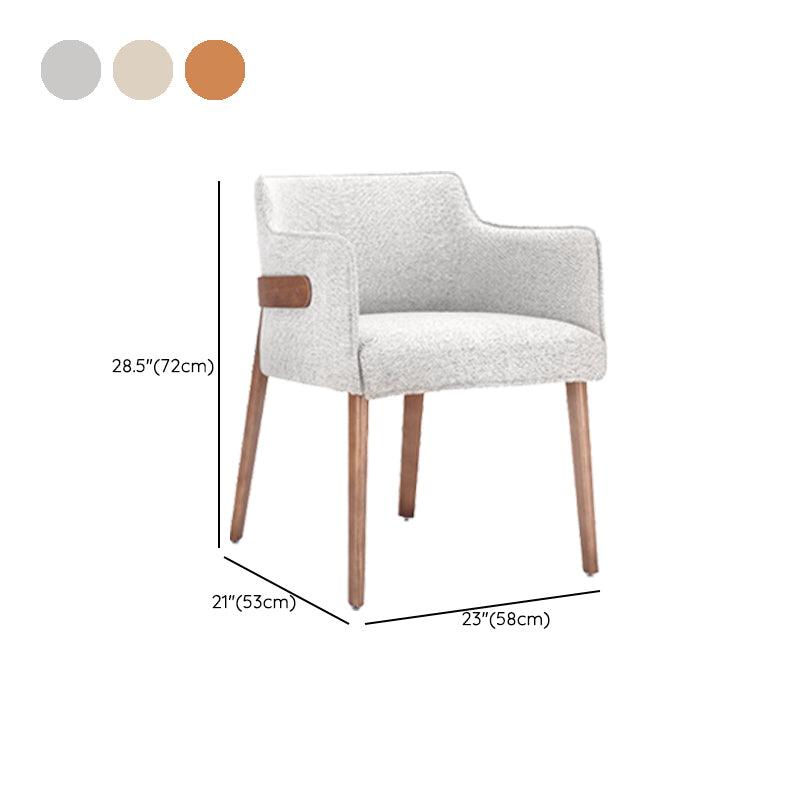 Modern Simple Arm Chair Wooden Base Dining Arm Chair for Living Room