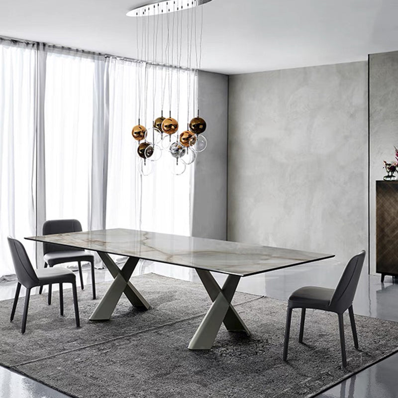 Faux Leather Kitchen Dining Chairs Parsons Chairs with Metal Base