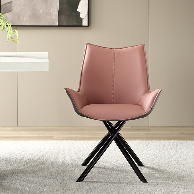 Industrial Style Arm Chair Upholstered Dining Arm Chair for Living Room