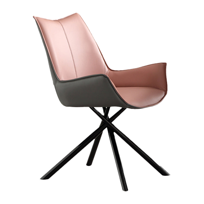 Industrial Style Arm Chair Upholstered Dining Arm Chair for Living Room