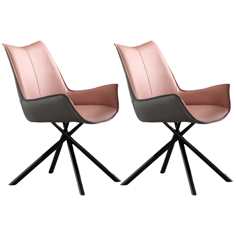 Industrial Style Arm Chair Upholstered Dining Arm Chair for Living Room