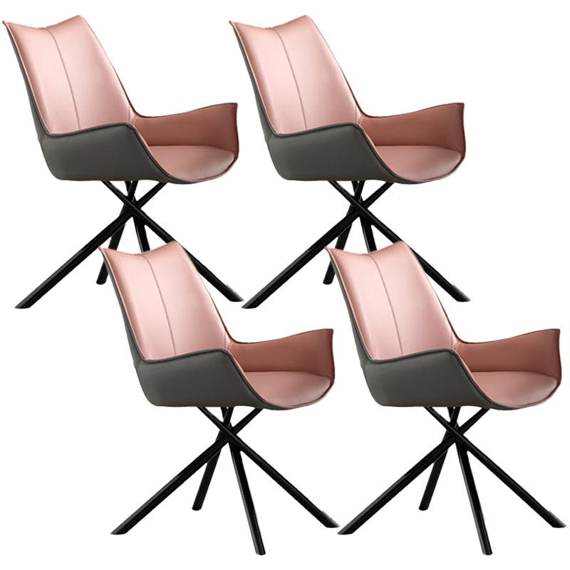 Industrial Style Arm Chair Upholstered Dining Arm Chair for Living Room